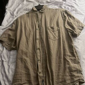 Green short sleeve button down t-Shirt